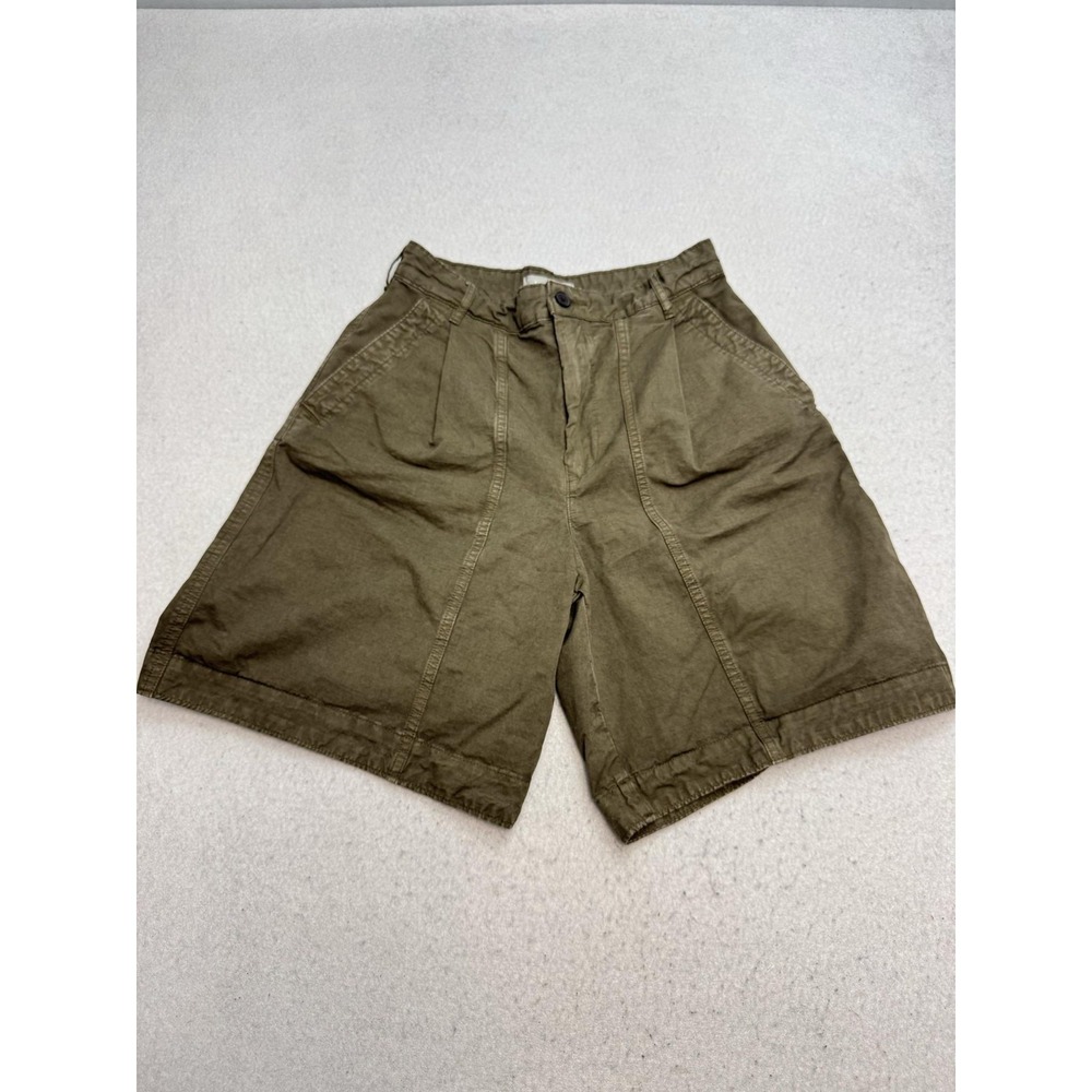 Everlane Chino Shorts Women's 4 Green Organic Cotton Relaxed Casual Linen Blend
